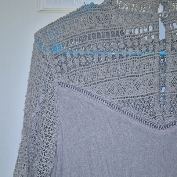 Free People Gray Lace Blouse - Picture 14 of 16